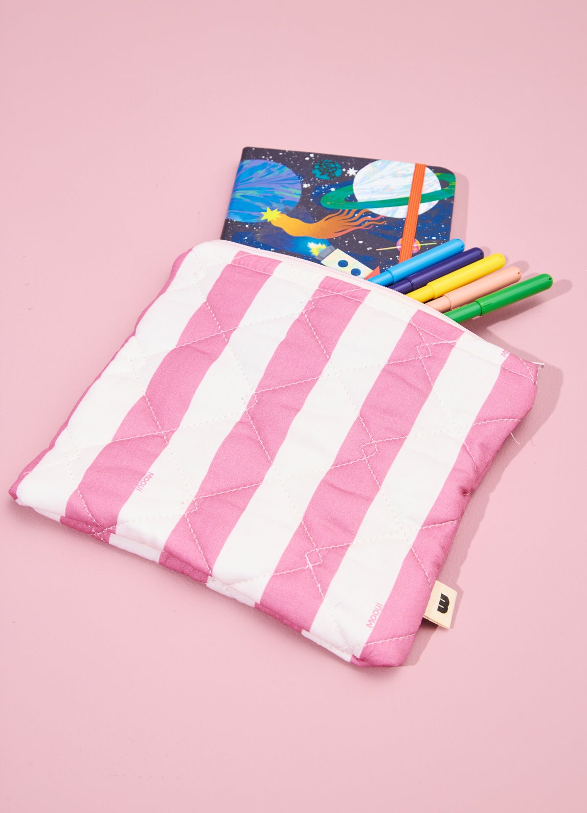 Cotton Toiletry Bag - Azalea Stripes - MOOUI Barcelona