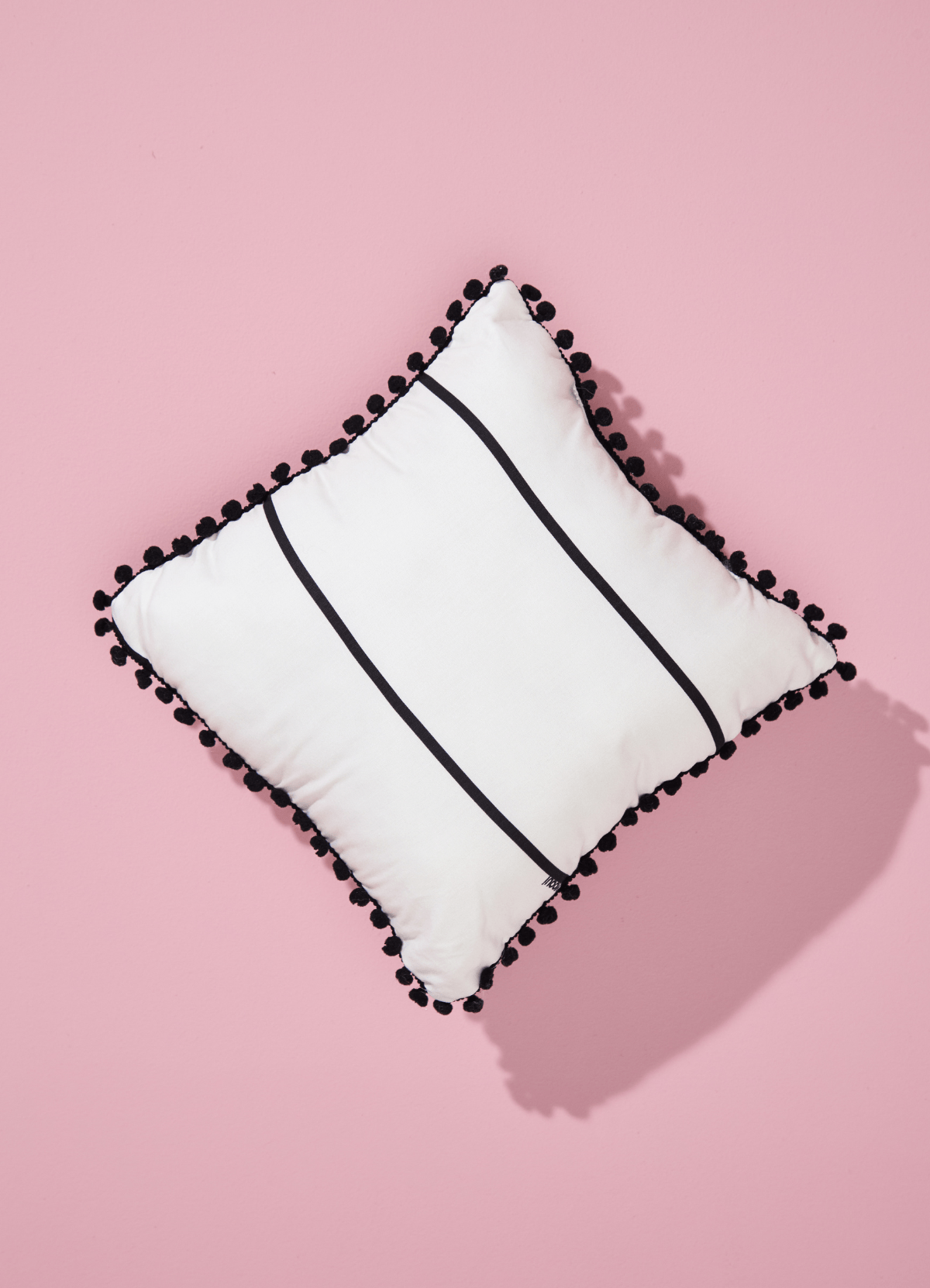 Pompom Cushion - Onyx Stripes - MOOUI Barcelona