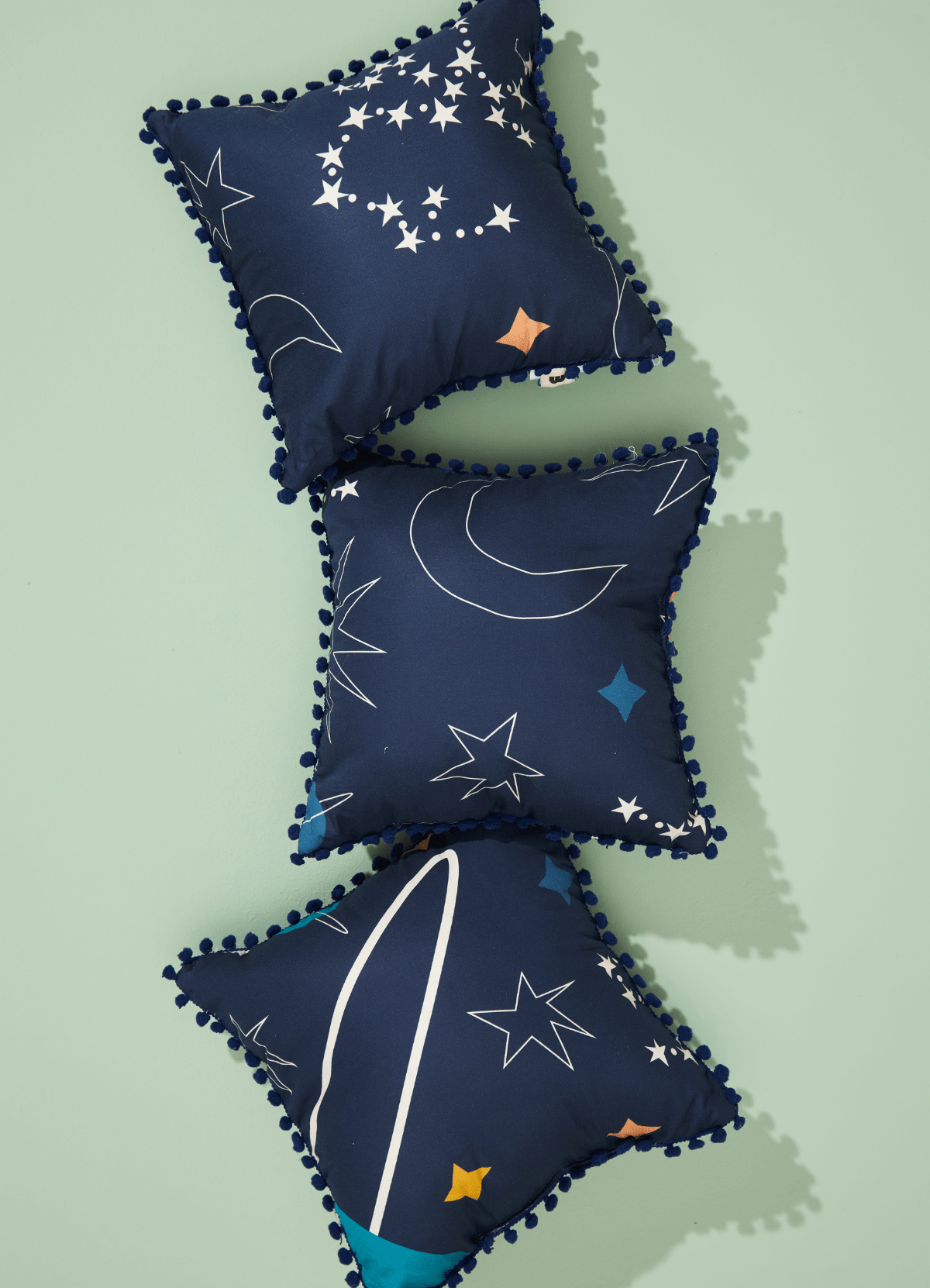 Pompom Cushion - Starry Sky - MOOUI Barcelona