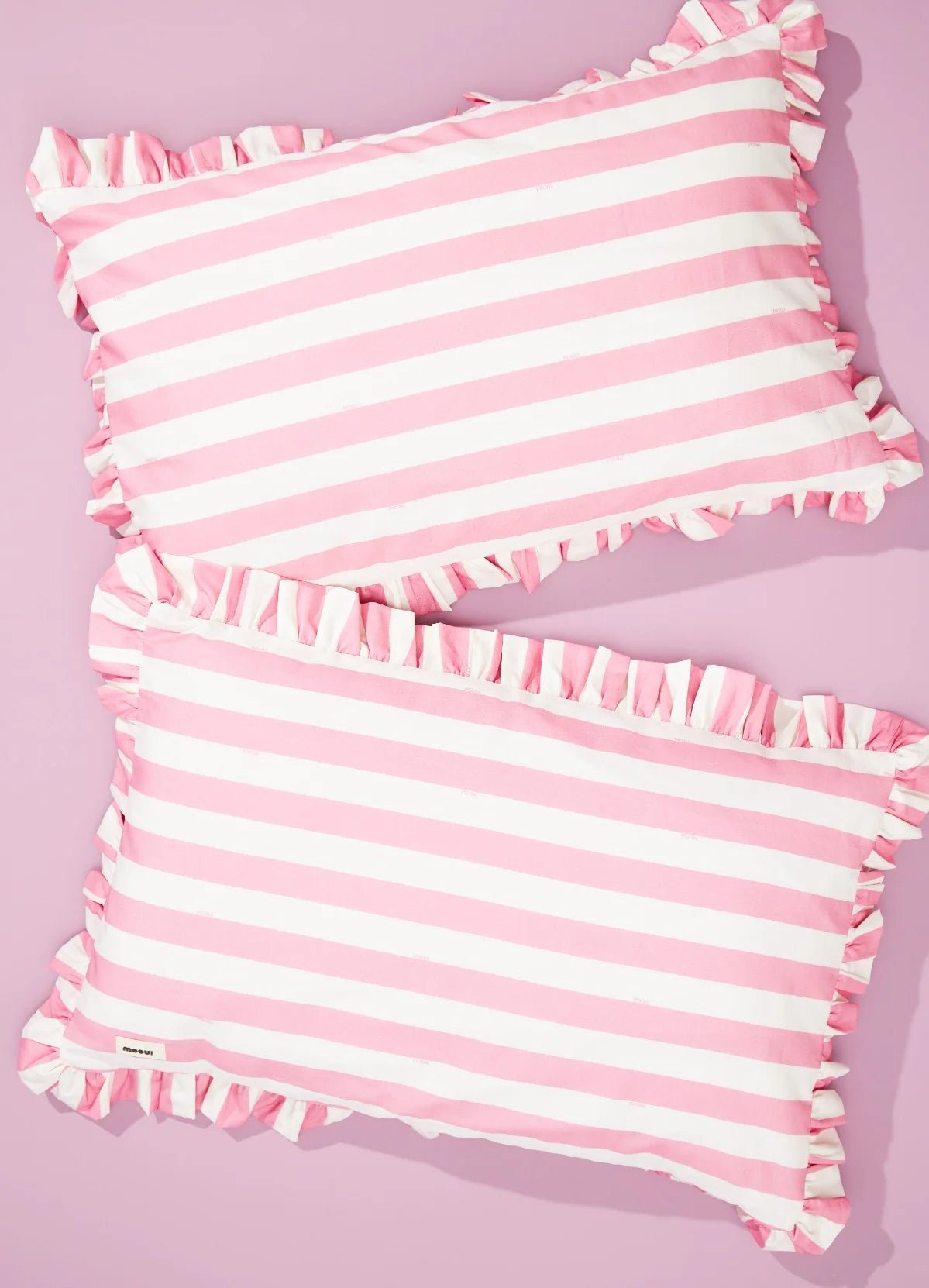 Ruffled Pillowcase Azalea Stripes - MOOUI Barcelona