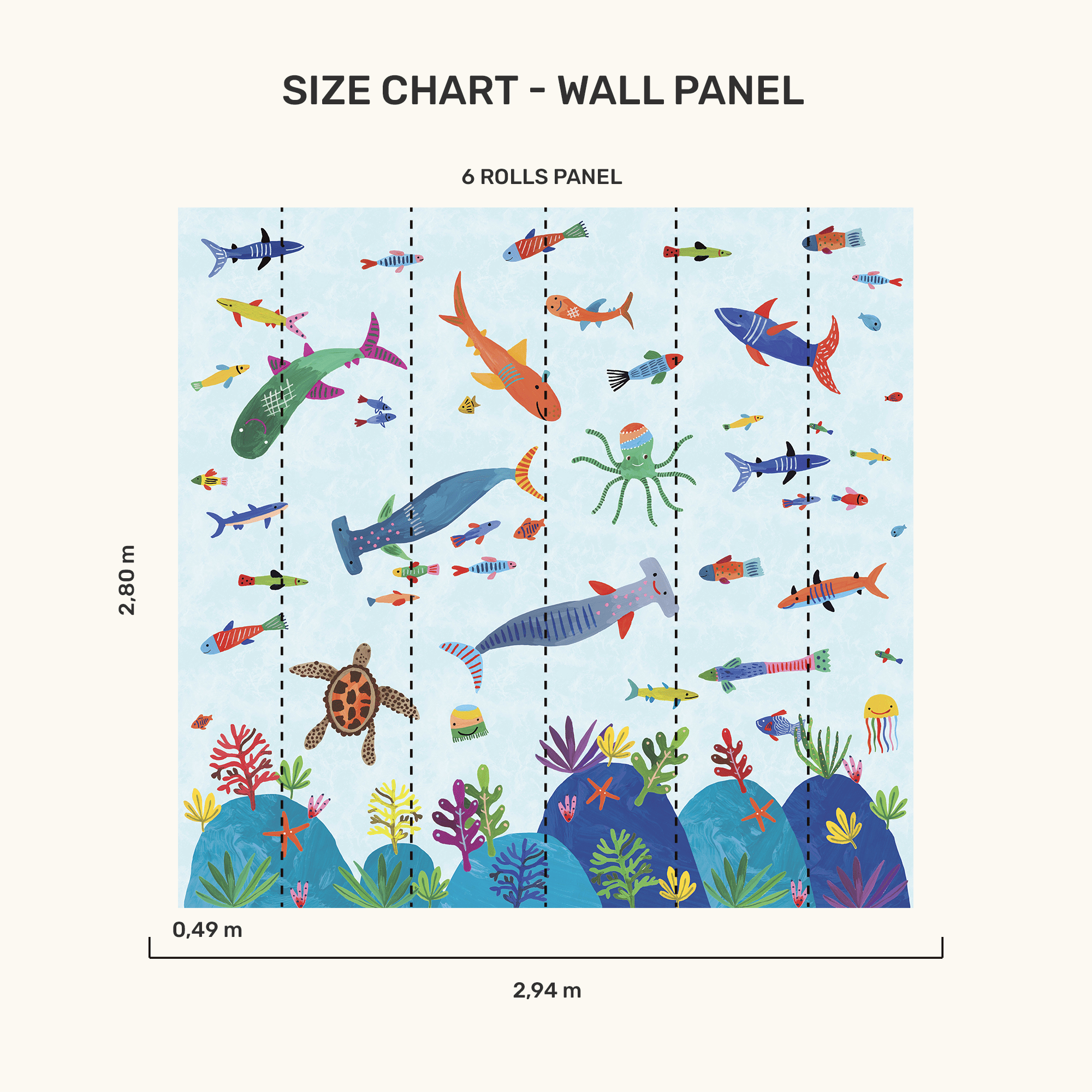 Wall Panel - Sharks Underwater - MOOUI BRASIL SL