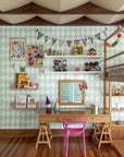 Wallpaper - Mint Harlequin - MOOUI Barcelona