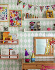 Wallpaper - Mint Harlequin - MOOUI Barcelona