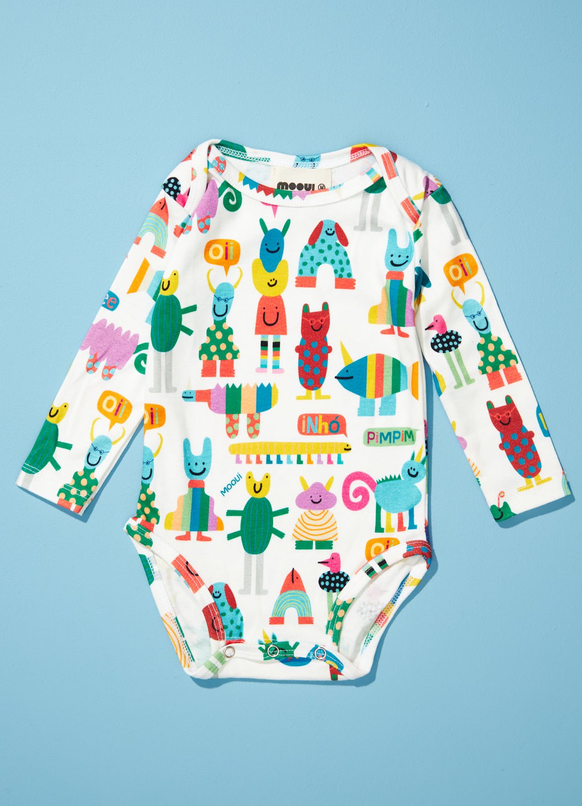 Long Sleeve Bodysuit Set - Funky Animals - MOOUI Barcelona