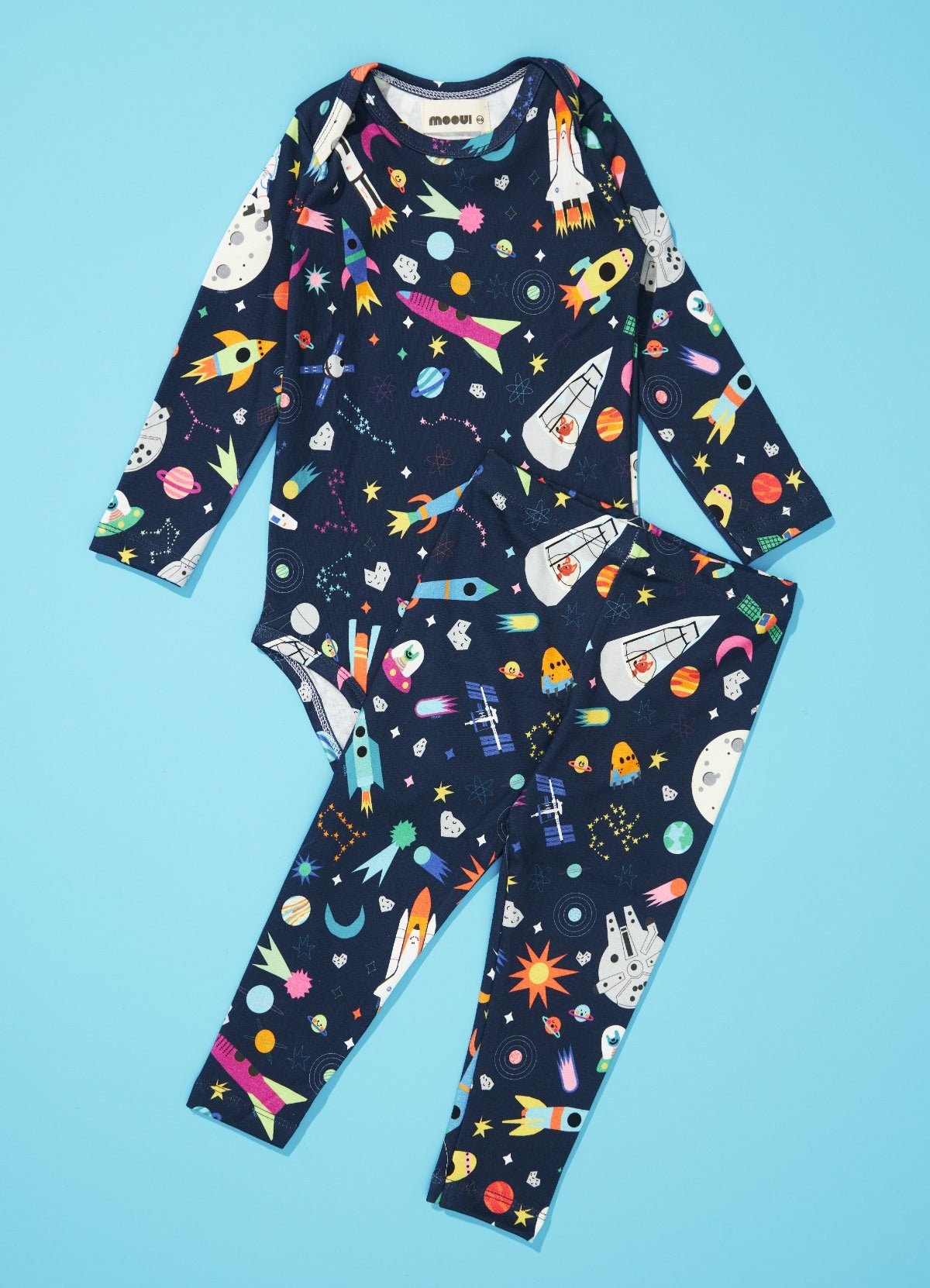 Long Sleeve Bodysuit Set - Space Race - MOOUI Barcelona