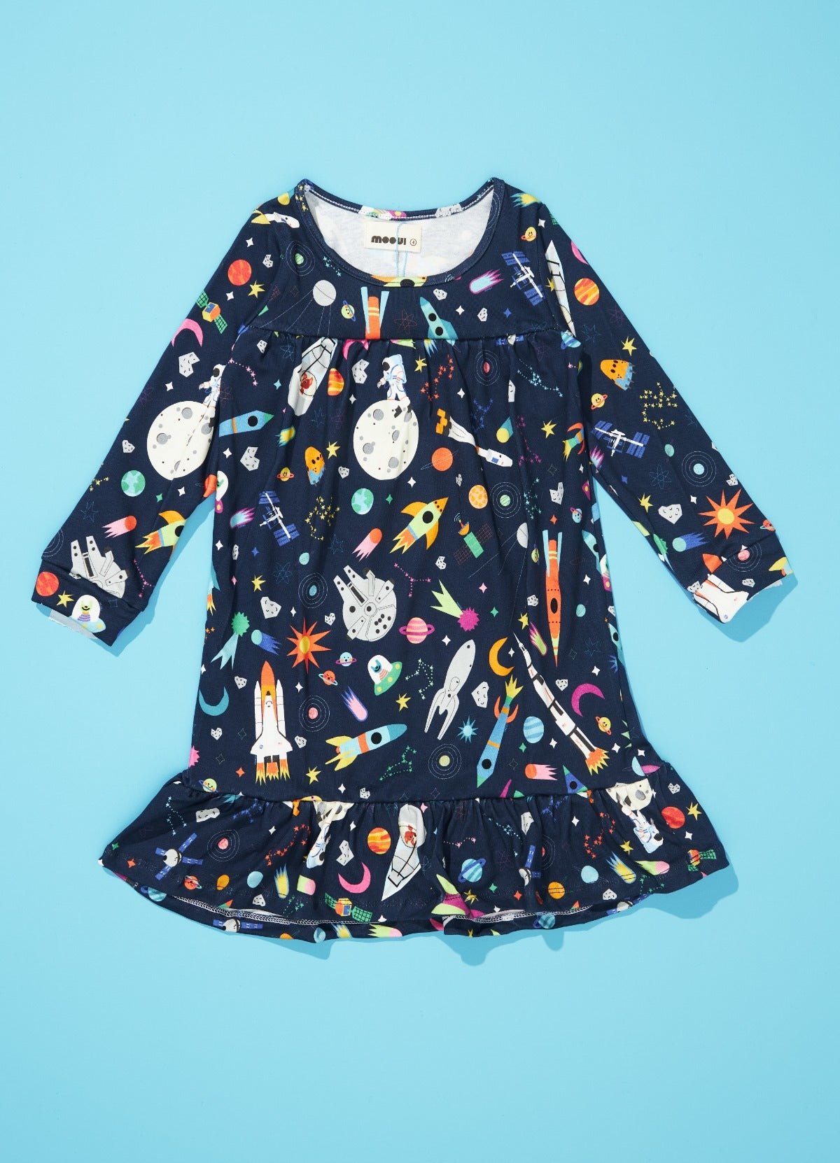 Long Sleeve Nightgown - Space Race - MOOUI Barcelona