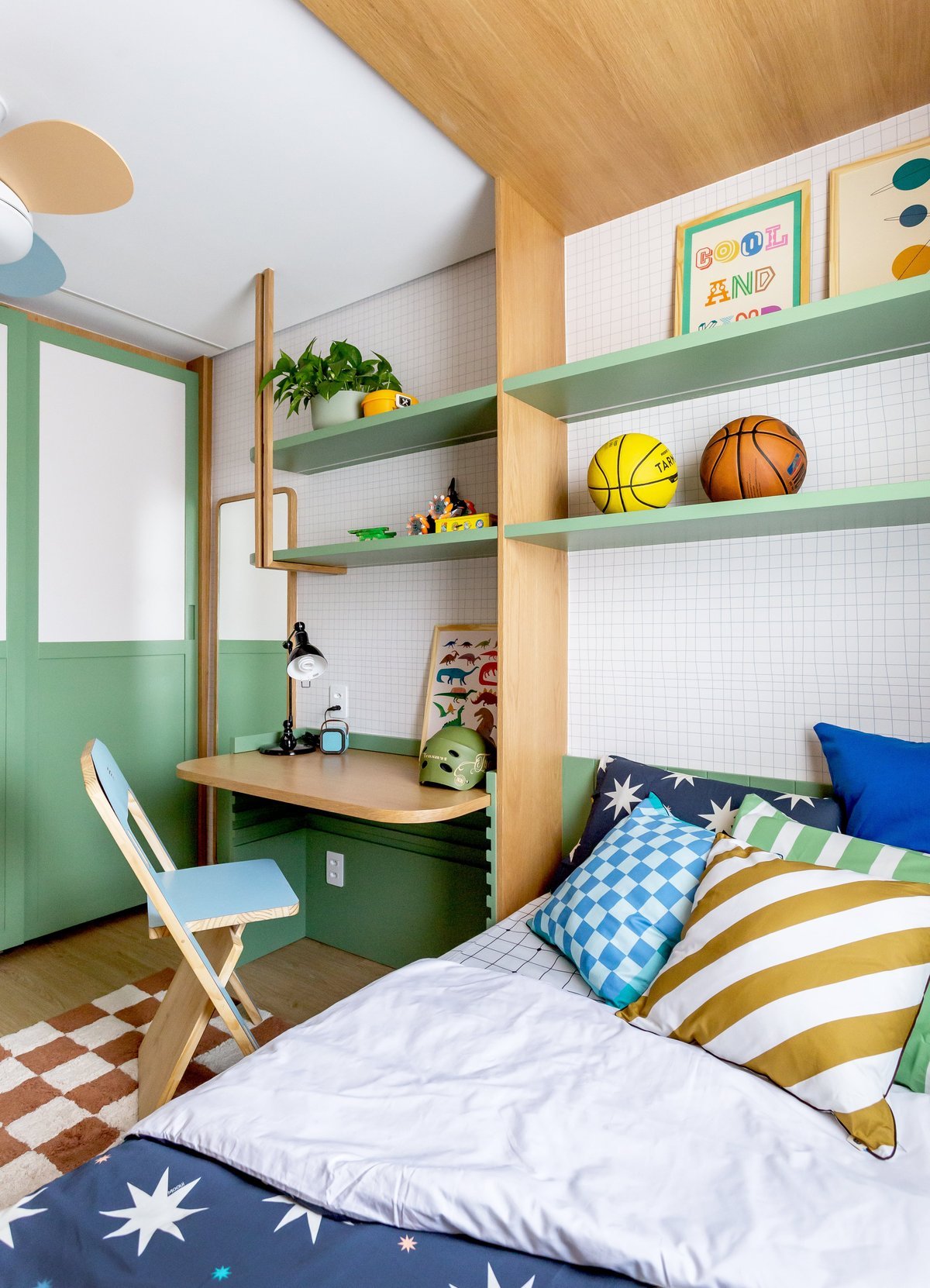 Papel de Parede - Quadriculado Mini Azul - MOOUI Barcelona