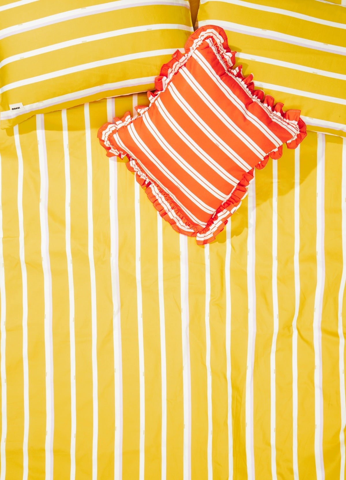 Ruffled Duvet Cover - Solar Stripes - MOOUI Barcelona