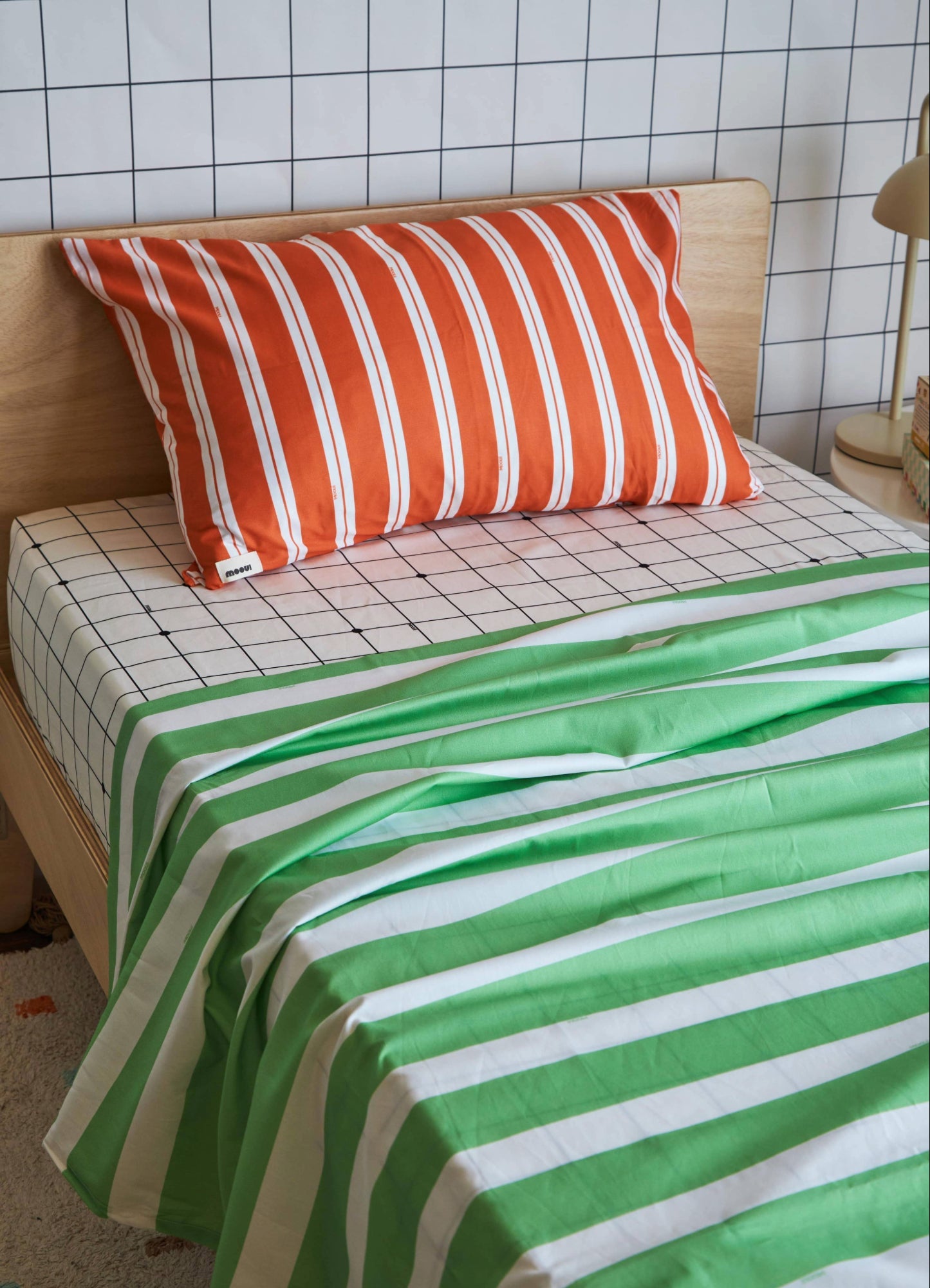 Sheet Set (3pc) - Grassy Stripes - MOOUI Barcelona