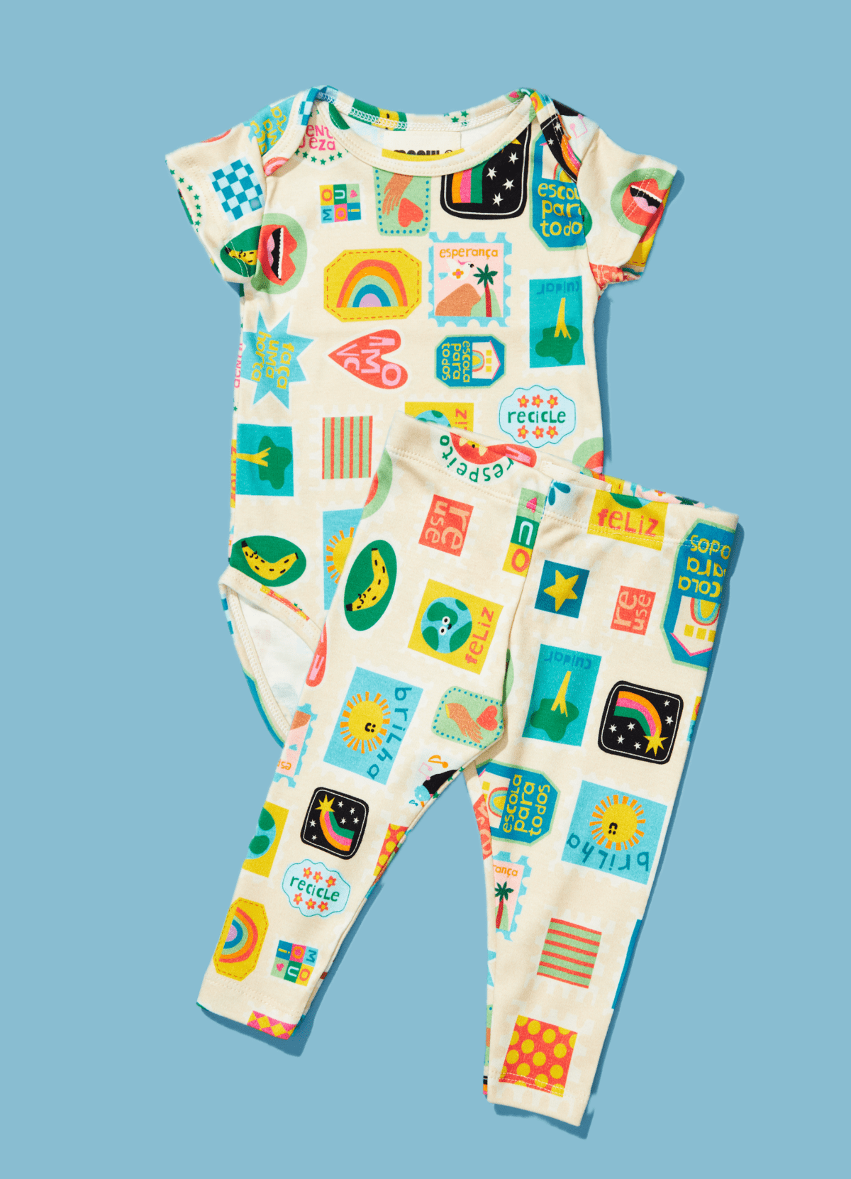 Shortsleeved Bodysuit Set - Stamps - MOOUI Barcelona