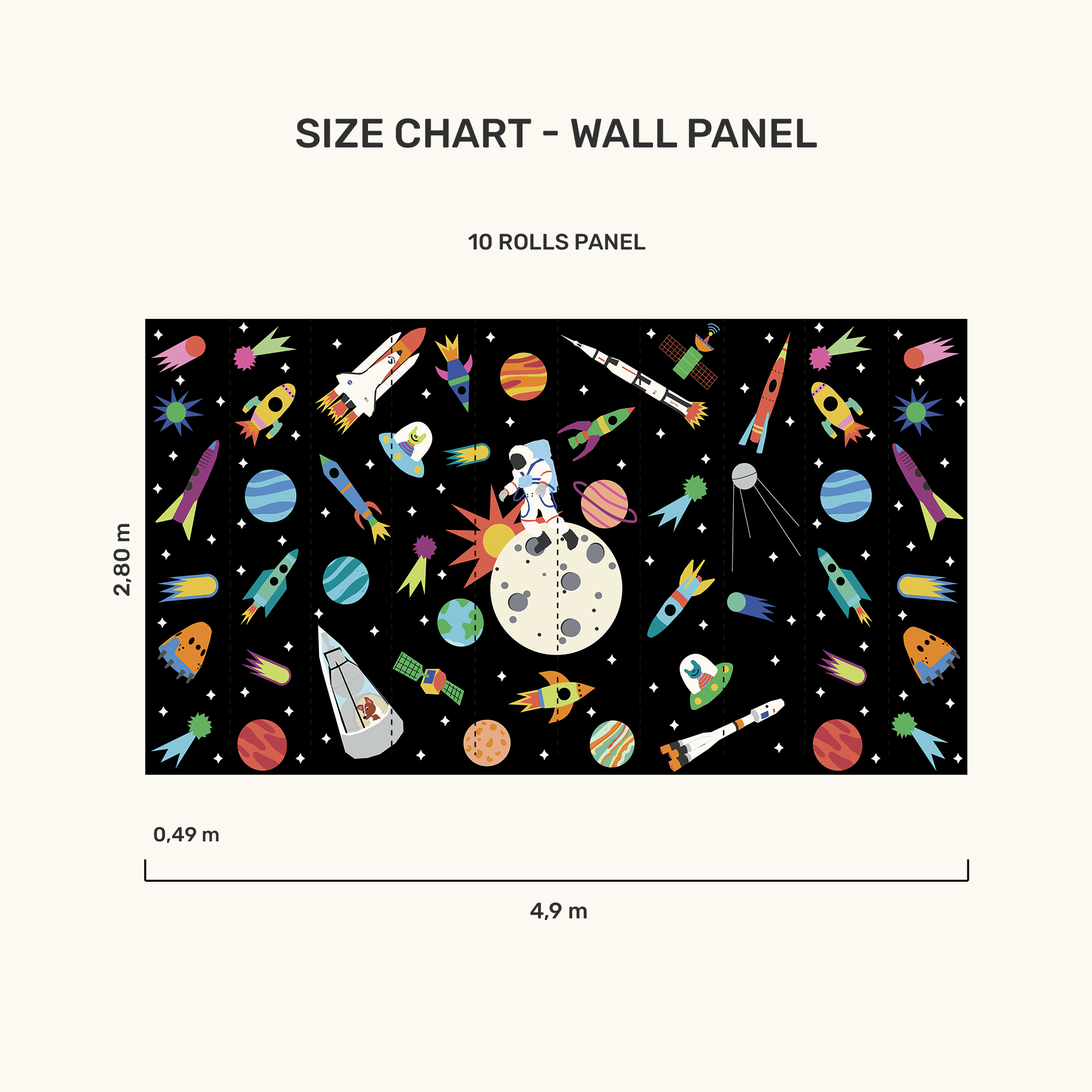 Wall Panel - Black Space Race - MOOUI Barcelona