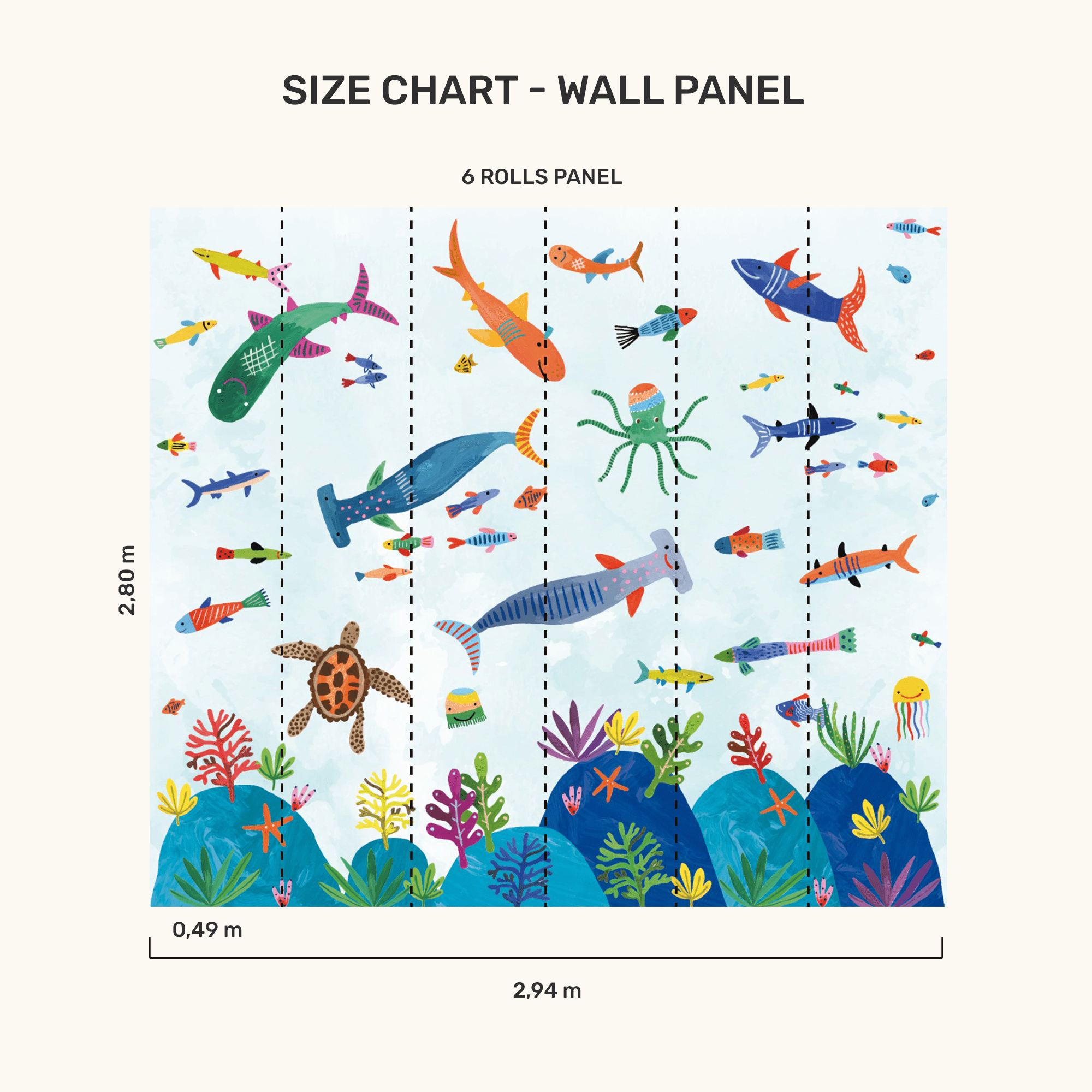 Wall Panel - Sharks Underwater - MOOUI Barcelona
