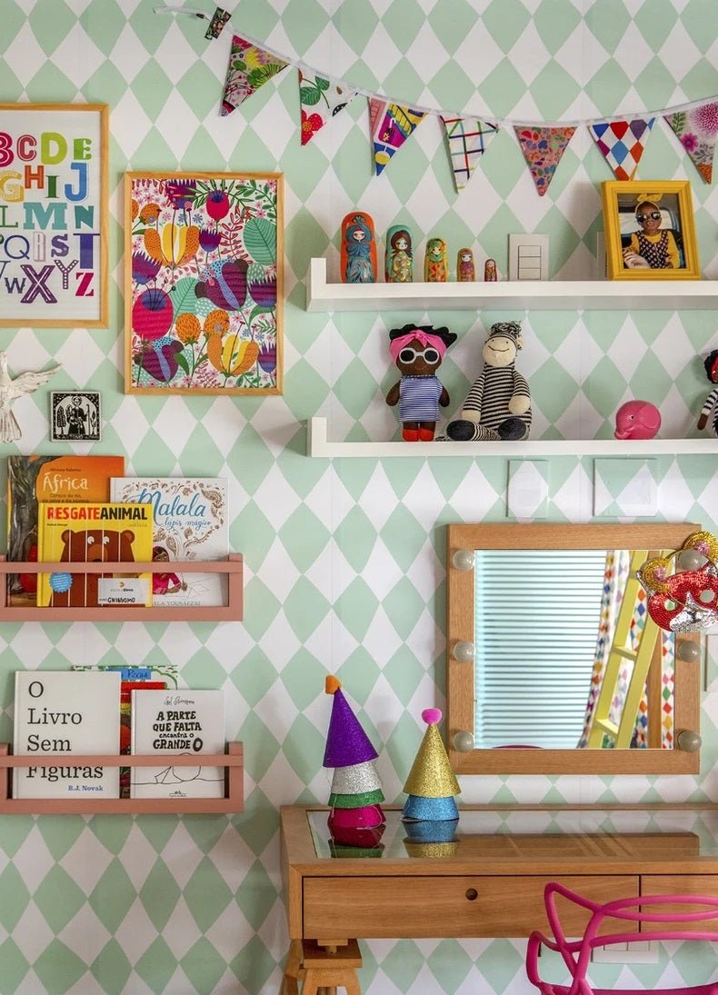 Wallpaper - Mint Harlequin - MOOUI Barcelona