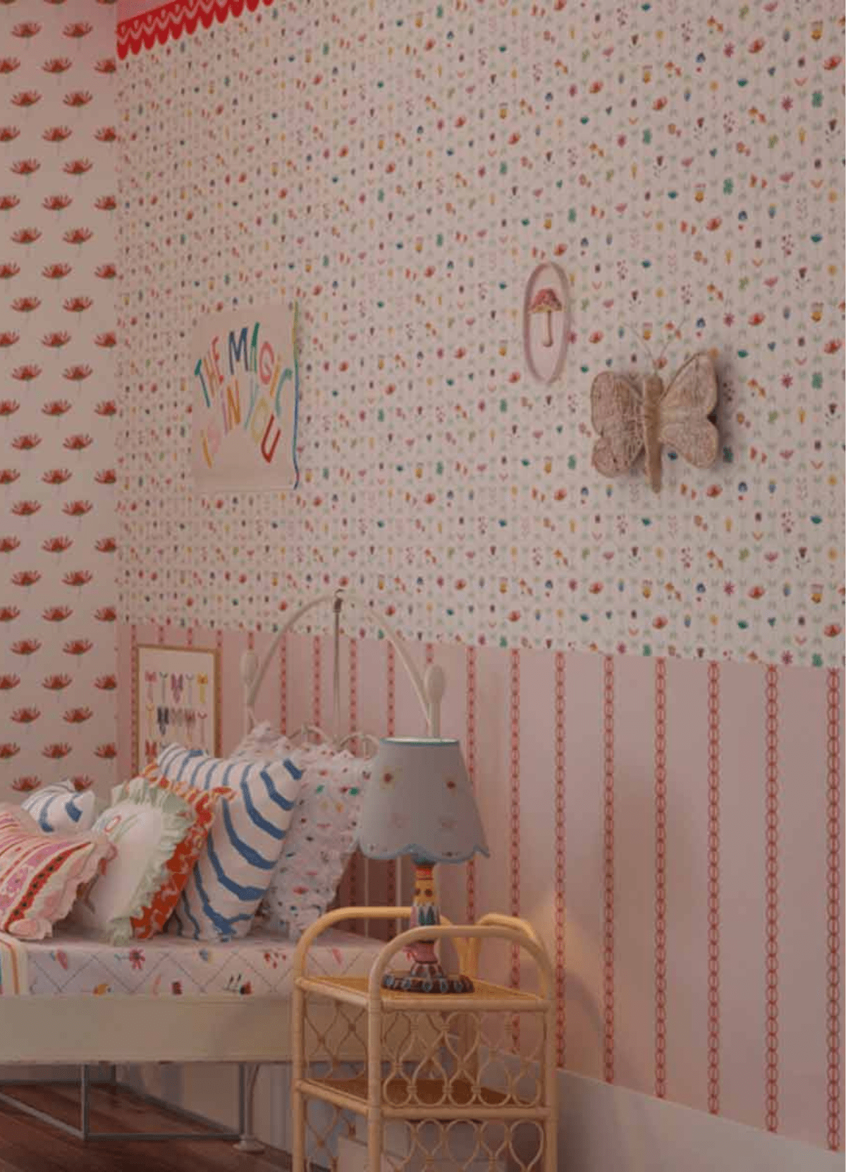 Wallpaper - Red Ornamental Stripes - MOOUI BRASIL SL