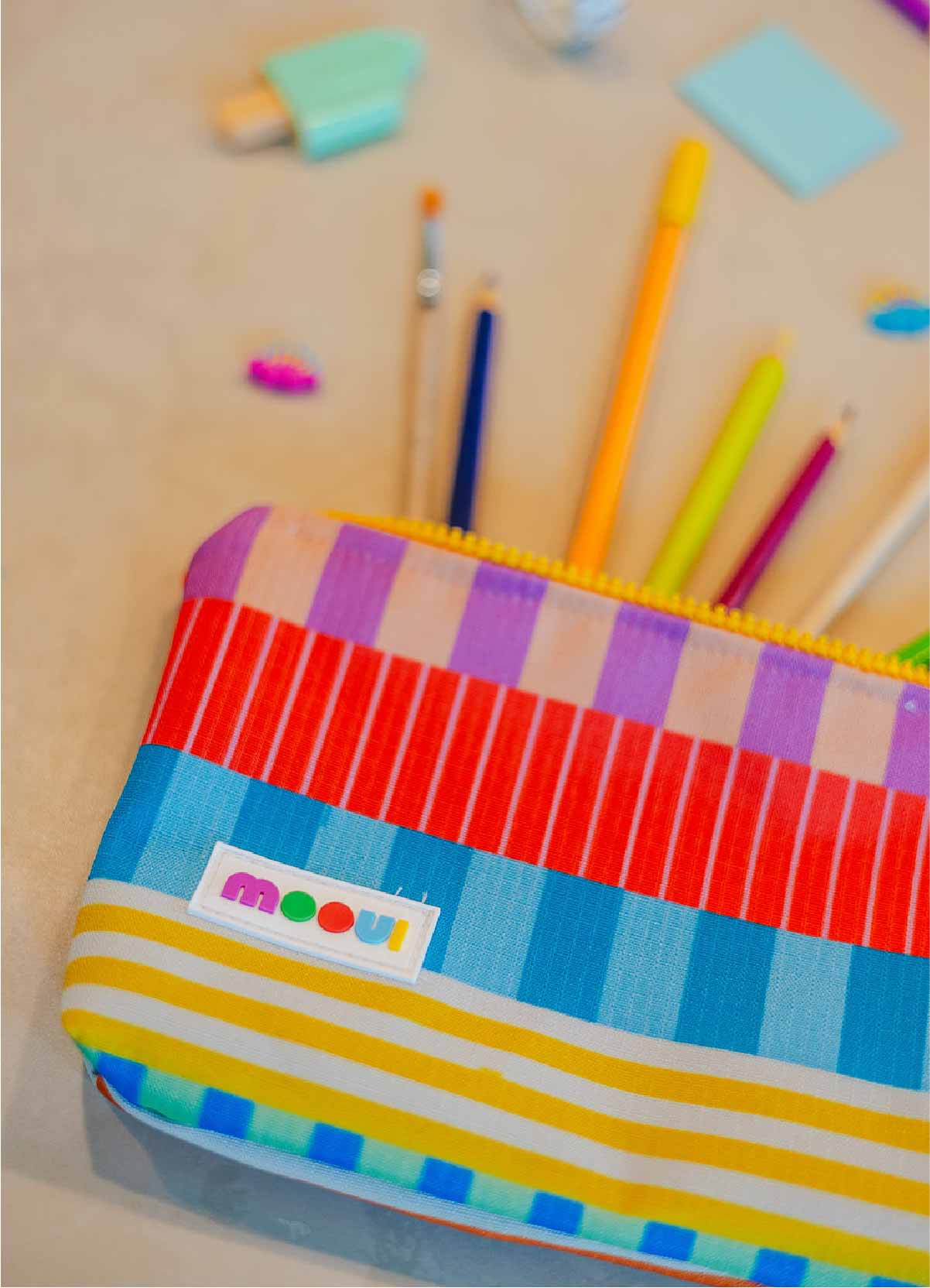 Water - Resistant Small Toiletry Bag - Patchwork Quilt - MOOUI Barcelona